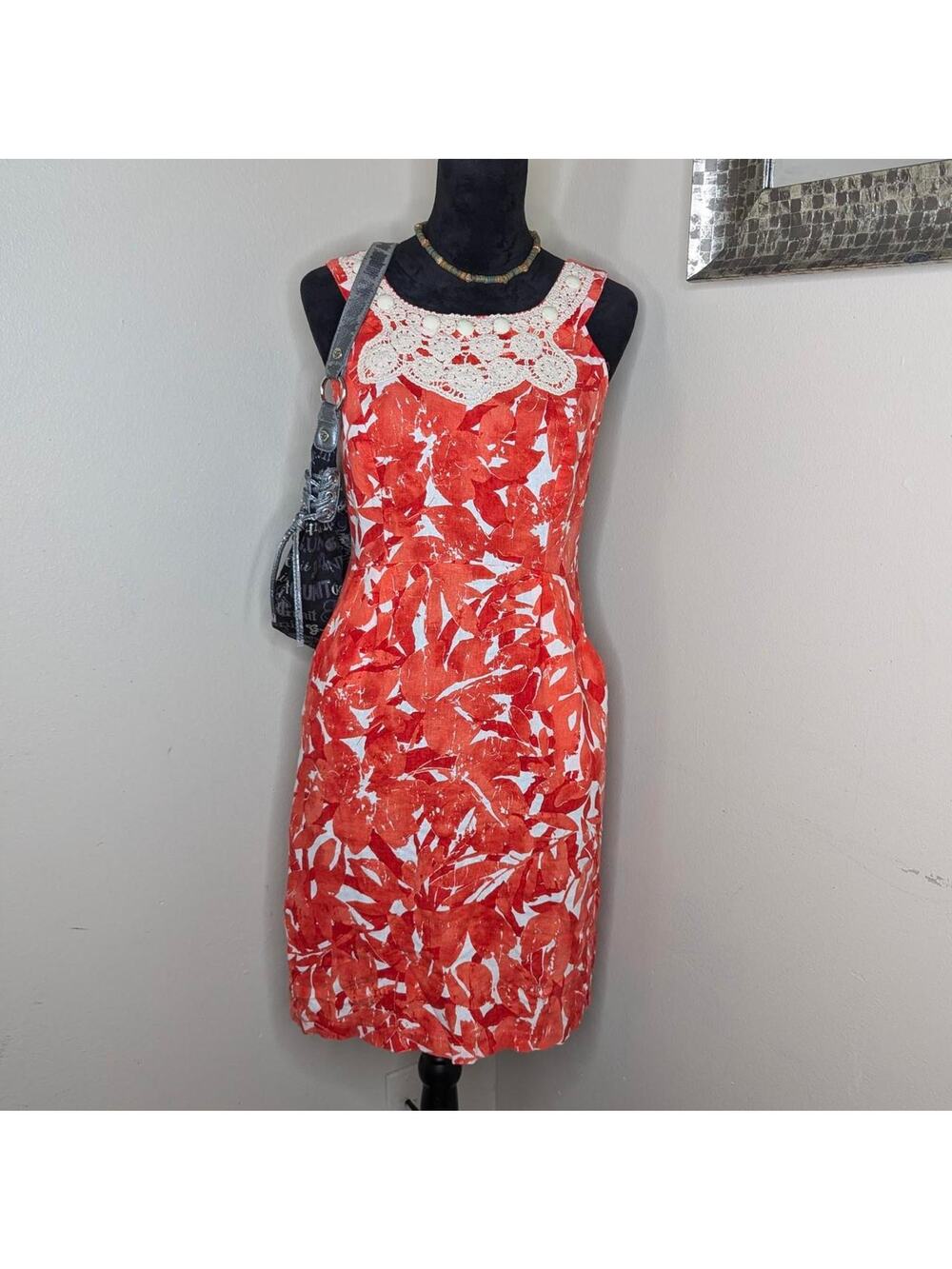 Cato reddish orange floral print sleeveless size 6